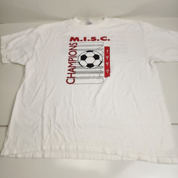 M.I.S.C. 1999 Champions Dual Sided White Short Sleeve T-Shirt Men's Size XL - Picture 1 of 5